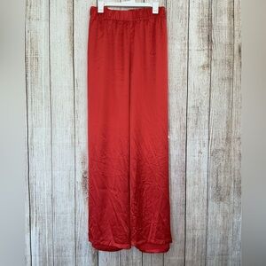 Elegant Scarlet Wide Leg Women's Pants